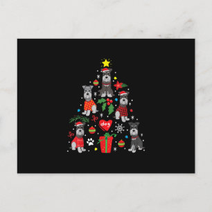 Carte Postale Faire-part Schnauzer Arbre de Noël Ornement Drôle chien anima