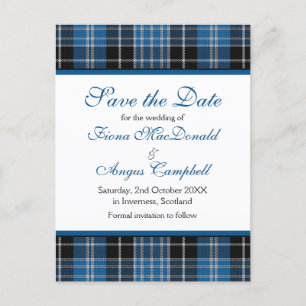 Carte Postale Faire-part Scottish Clarke Clark Tartan Wedding Enregistrer l