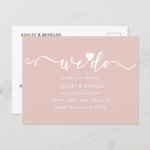 Carte Postale Faire-part Script Brouiller le coeur Nous sauvegardons la dat