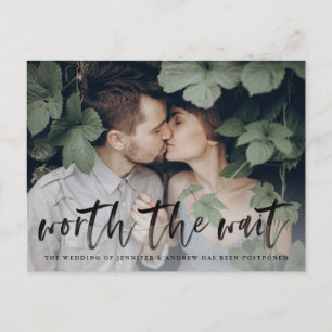 Carte Postale Faire-part Script De Brosse Moderne Vaut Le Report D'Attente