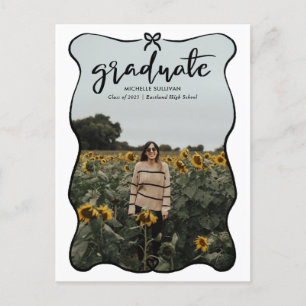 Carte Postale Faire-part Script Gradué Cute Bow Coeur Cadre   Photo