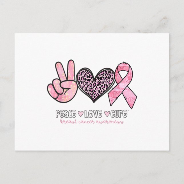 Carte Postale Faire-part Sensibilisation au cancer du sein Empreinte de léo (Devant)