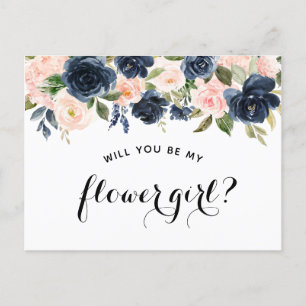 Carte Postale Faire-part "Serez-vous ma fille aux fleurs ?"