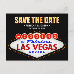 Carte Postale Faire-part Signe Las Vegas Neon - Enregistrer le Mariage de d