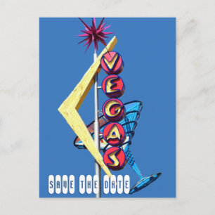 Carte Postale Faire-part SIGNE Mariage cool Neon Las Vegas