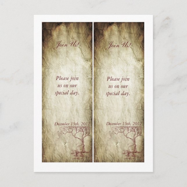 Carte Postale Faire-part Signets de l'arbre d'automne Enregistrer la date (Devant)