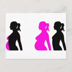 Carte Postale Faire-part Silhouette de grossesse