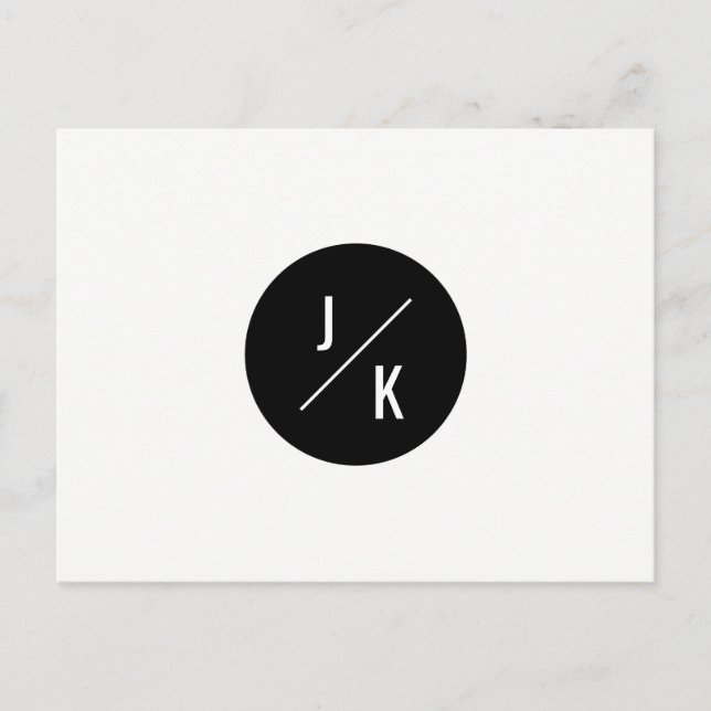 Carte Postale Faire-part Simple cercle monochrome enregistrer la date - car (Devant)