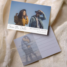 Simple Chic 2 Photo Enregistrer la Date Mariage