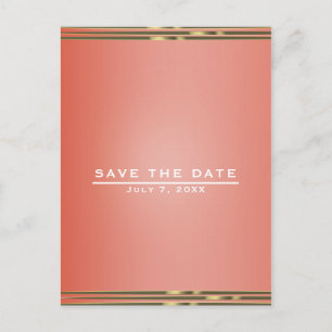 Carte Postale Faire-part Simple Élégance Chic de Mariage Stripe Enregistrer