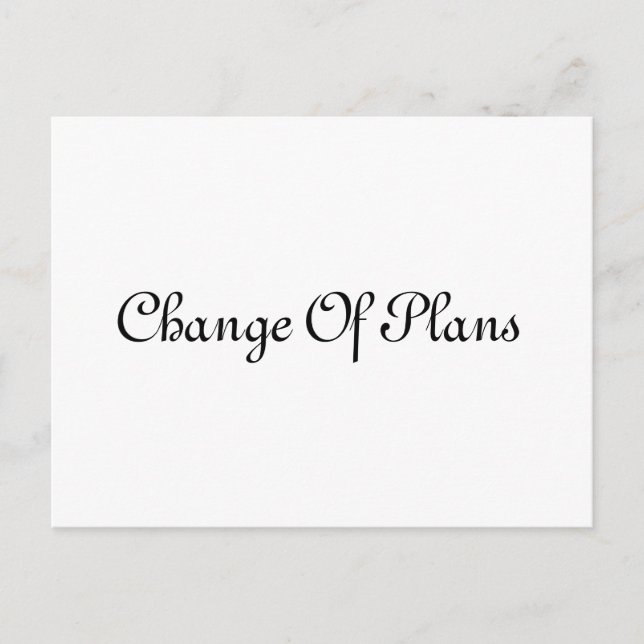 Carte Postale Faire-part Simple Élégant Report de Mariage Script (Devant)