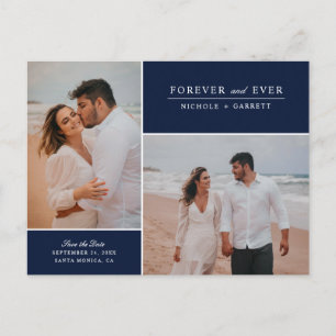 Carte Postale Faire-part Simple Forever Two Photo Enregistrer la date   Mar
