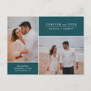 Carte Postale Faire-part Simple Forever Two Photo Enregistrer la Date Sar