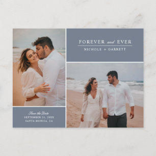 Carte Postale Faire-part Simple Forever Two Photo Save the Date   Poussiére