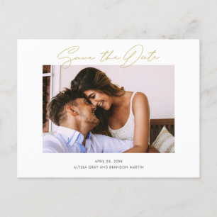 Carte Postale Faire-part Simple Mariage Événement à Sauvegarder