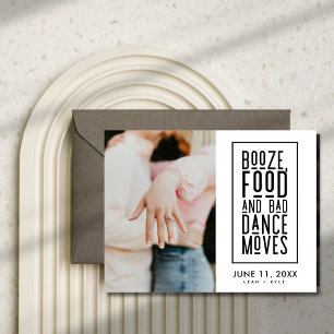 Carte Postale Faire-part Simple Moderne Noir et Blanc Enregistrer la Date P