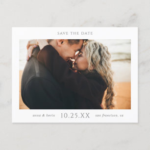Carte Postale Faire-part Simple Moderne Photo Enregistrer la Date de Mariag