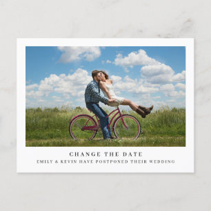 Carte Postale Faire-part Simple Photo de mariage minimaliste Changement de 