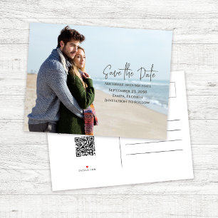 Carte Postale Faire-part Simple Save the Date Photo Mariage
