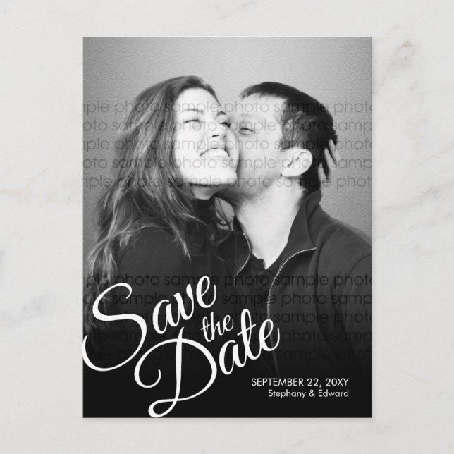 Carte Postale Faire-part Simple Script Modern Reminder Enregistrer la photo (Devant)
