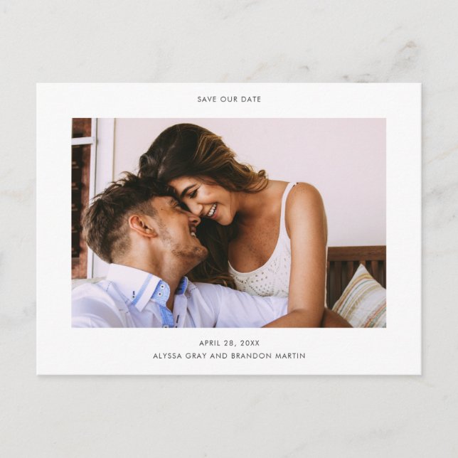 Carte Postale Faire-part Simple style moderne photo mariage Enregistrer la  (Devant)