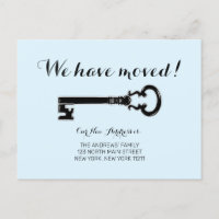 Simple Vintage Minimaliste Pastel Blue Key Moving