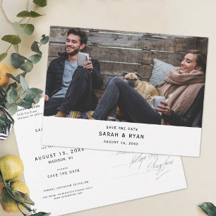 Carte Postale Faire-part Simplement enregistrer les dates avec une photo ho