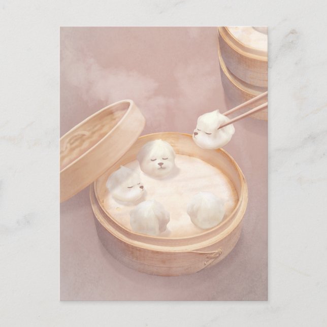 Carte Postale Faire-part Smile Dog - Xiao Long Bao Délice (Devant)
