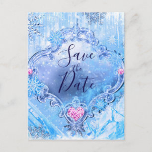 Carte Postale Faire-part Snowflakes congelés Winter Wonderland Enregistrer 