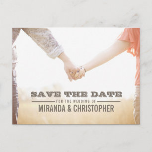 Carte Postale Faire-part Soft Modern Wedding Enregistrer la Date Photo Cart