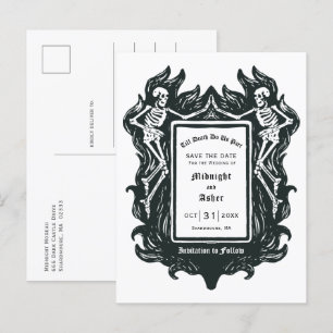 Carte Postale Faire-part Squelette gothique jusqu'à la mort Faisons-nous pa