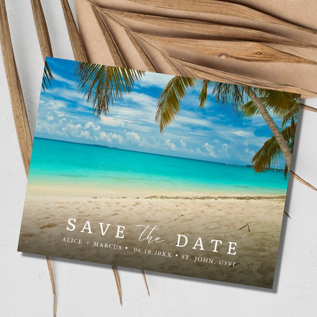 Carte Postale Faire-part St. John USVI Destination Mariage Enregistrer la d (St. John USVI Destination Wedding Save the Date )