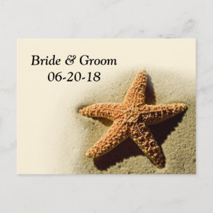 Carte Postale Faire-part Starfish Save The Date Beach Theme Mariage