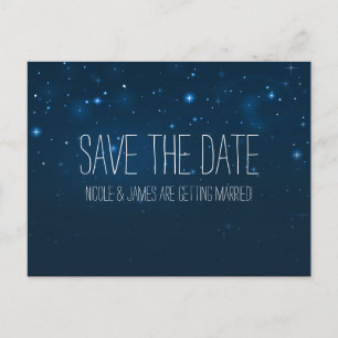 Carte Postale Faire-part Starry Night Sky Celestin Enregistrer La Date Cart