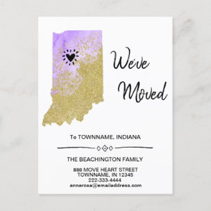 Carte Postale Faire-part *~* STATE INDIANA Nouvelle adresse résidentielle D