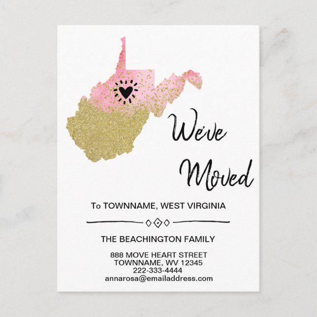 Carte Postale Faire-part *~* STATE WEST VIRGINIA Nouvelle adresse résidenti (Devant)