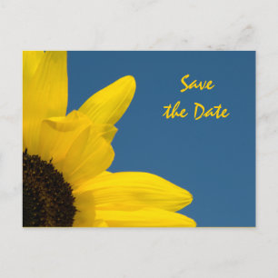 Carte Postale Faire-part Sunflower et Blue Sky Wedding Enregistrer la date