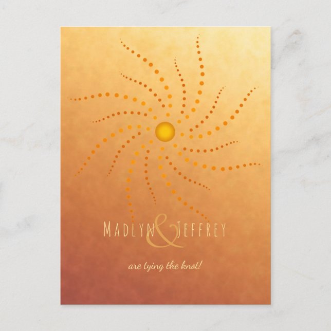 Carte Postale Faire-part Sunset ombre soleil points mandala enregistrer la  (Devant)