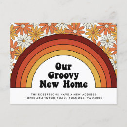 Carte Postale Faire-part Super Nouvelle maison Rainbow Retro Nouvelle adres