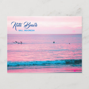 Carte Postale Faire-part Surfers en plage de Kuta, Bali, Indonésie
