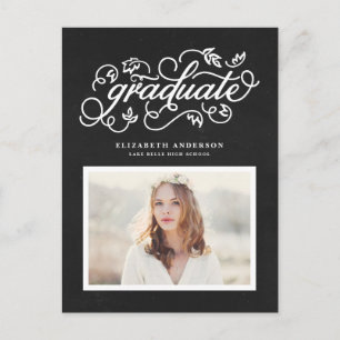 Carte Postale Faire-part Tableau Noir Calligraphie Rustique Photo Diplôme