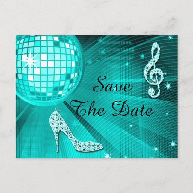 Carte Postale Faire-part Talons Aiguilles Pailletés 60e Anniversaire Save T (Devant)