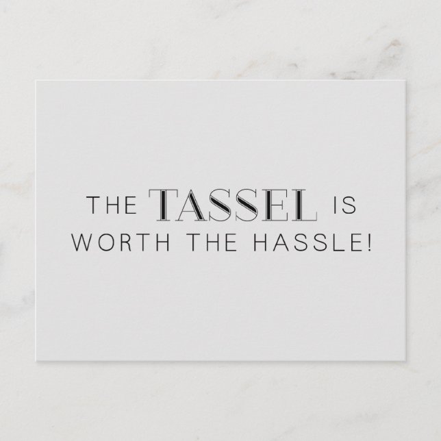 CARTE POSTALE FAIRE-PART TASSE WORTH HASSLE GRAD EXPRESSIONS DE FIN D'ÉTUDE (Devant)