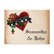 Tattoo Heart and Rose Enregistrer la date