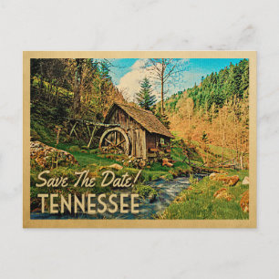 Carte Postale Faire-part Tennessee Sauver La Date Rustique Cabine Mill Wood