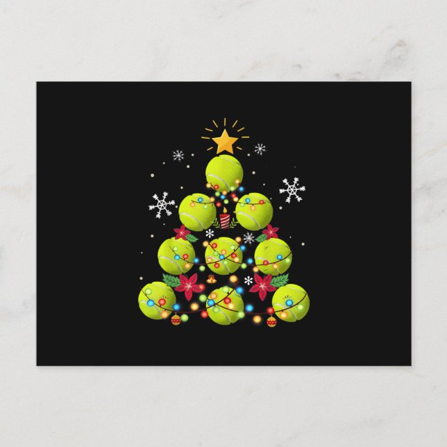 Carte Postale Faire-part tennis Noël cadeaux d'arbre (Devant)