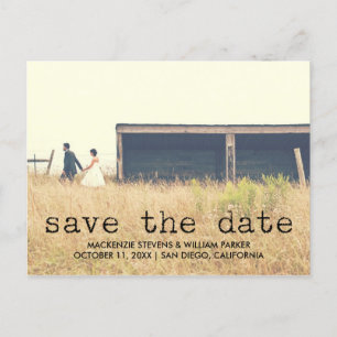 Carte Postale Faire-part Texte de la machine à écrire vintage Photo Enregis