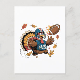 Carte Postale Faire-part Thanksgiving Football Turquie Imaginaire Football