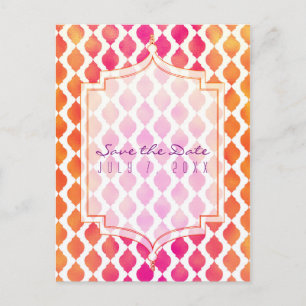 Carte Postale Faire-part Thème arabe marocain rose et orange Enregistrer la