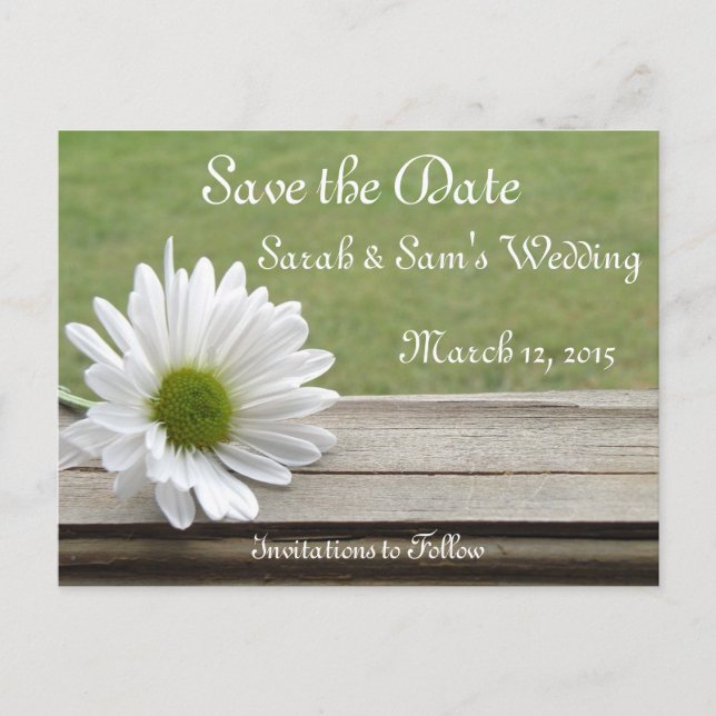 Carte Postale Faire-part Thème de marguerite (Devant)